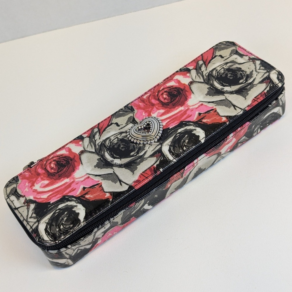 Brighton Madison Rose Floral Zippered Jewelry Organizer Travel Case